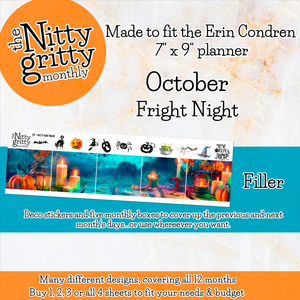 October Fright Night Halloween - The Nitty Gritty Monthly - Erin Condren Vertical Horizontal