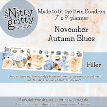 Load image into Gallery viewer, November Autumn Blues - The Nitty Gritty Monthly - Erin Condren Vertical Horizontal