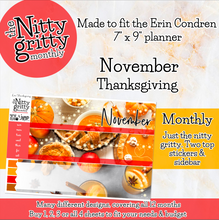 Load image into Gallery viewer, November Thanksgiving - The Nitty Gritty Monthly - Erin Condren Vertical Horizontal