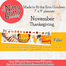 Load image into Gallery viewer, November Thanksgiving - The Nitty Gritty Monthly - Erin Condren Vertical Horizontal