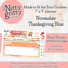 Load image into Gallery viewer, November Thanksgiving Bliss - The Nitty Gritty Monthly - Erin Condren Vertical Horizontal