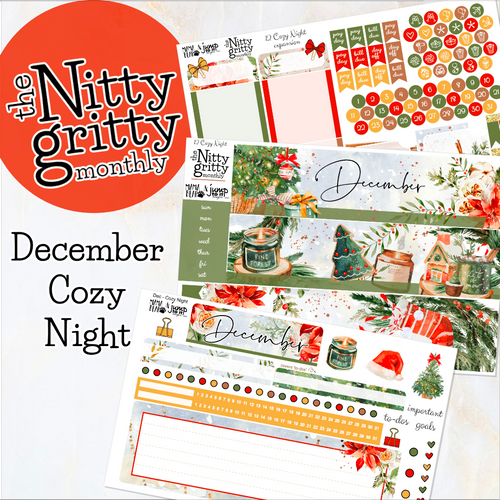 December Cozy Night Christmas - The Nitty Gritty Monthly - Erin Condren Vertical Horizontal