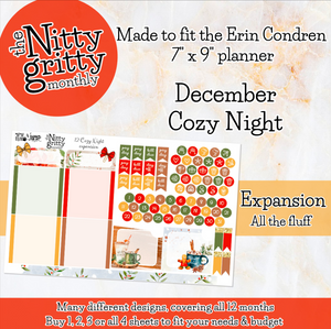 December Cozy Night Christmas - The Nitty Gritty Monthly - Erin Condren Vertical Horizontal