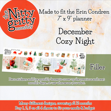 Load image into Gallery viewer, December Cozy Night Christmas - The Nitty Gritty Monthly - Erin Condren Vertical Horizontal