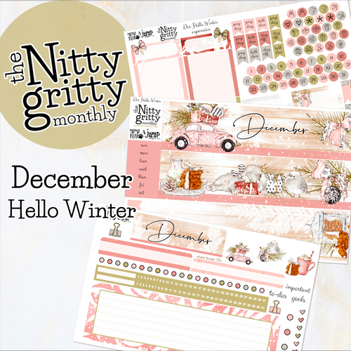December Hello Winter - The Nitty Gritty Monthly - Erin Condren Vertical Horizontal