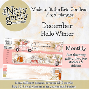 December Hello Winter - The Nitty Gritty Monthly - Erin Condren Vertical Horizontal