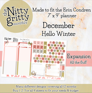 December Hello Winter - The Nitty Gritty Monthly - Erin Condren Vertical Horizontal