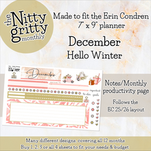 Load image into Gallery viewer, December Hello Winter - The Nitty Gritty Monthly - Erin Condren Vertical Horizontal