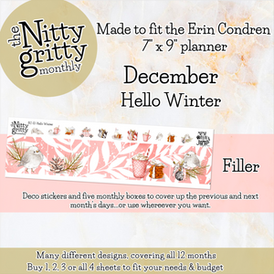 December Hello Winter - The Nitty Gritty Monthly - Erin Condren Vertical Horizontal