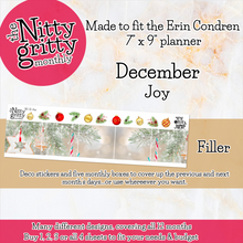 Load image into Gallery viewer, December Joy Christmas - The Nitty Gritty Monthly - Erin Condren Vertical Horizontal