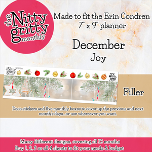 December Joy Christmas - The Nitty Gritty Monthly - Erin Condren Vertical Horizontal