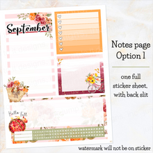Load image into Gallery viewer, September Harvest Blush &#39;25/26 Notes monthly sticker - Erin Condren Vertical Horizontal 7x9