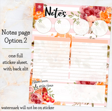 Load image into Gallery viewer, September Harvest Blush &#39;25/26 Notes monthly sticker - Erin Condren Vertical Horizontal 7x9