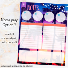 Load image into Gallery viewer, August Sunset in Paradise &#39;25/26 Notes monthly sticker - Erin Condren Vertical Horizontal 7x9