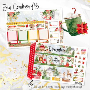 New Release December Winter Pines monthly - Erin Condren Vertical Horizontal 7"x9", Happy Planner Classic, Mini & Big