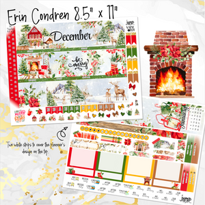 New Release December Winter Pines monthly - Erin Condren Vertical Horizontal 7"x9", Happy Planner Classic, Mini & Big