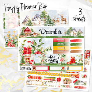 New Release December Winter Pines monthly - Erin Condren Vertical Horizontal 7"x9", Happy Planner Classic, Mini & Big
