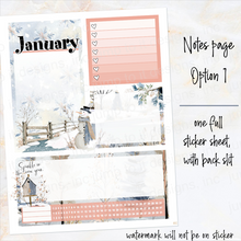 Load image into Gallery viewer, January Winter Haze Notes monthly sticker -Erin Condren Vertical Horizontal 7&quot;x9&quot;, Happy Planner Classic, Mini &amp; Big
