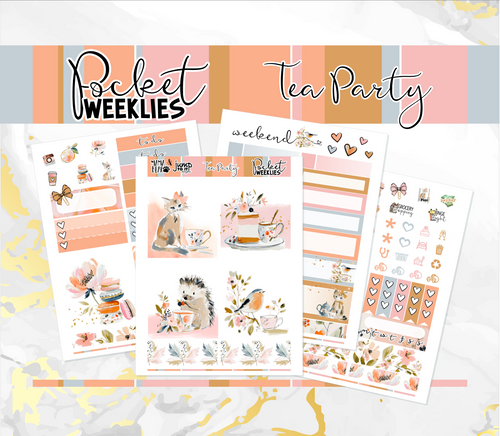 New Release Tea Party - POCKET Mini Weekly Kit Planner stickers