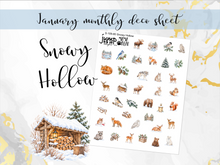 Load image into Gallery viewer, New Release January Snowy Hollow Planner Stickers – Matching Extras + Bundle &amp; Save!