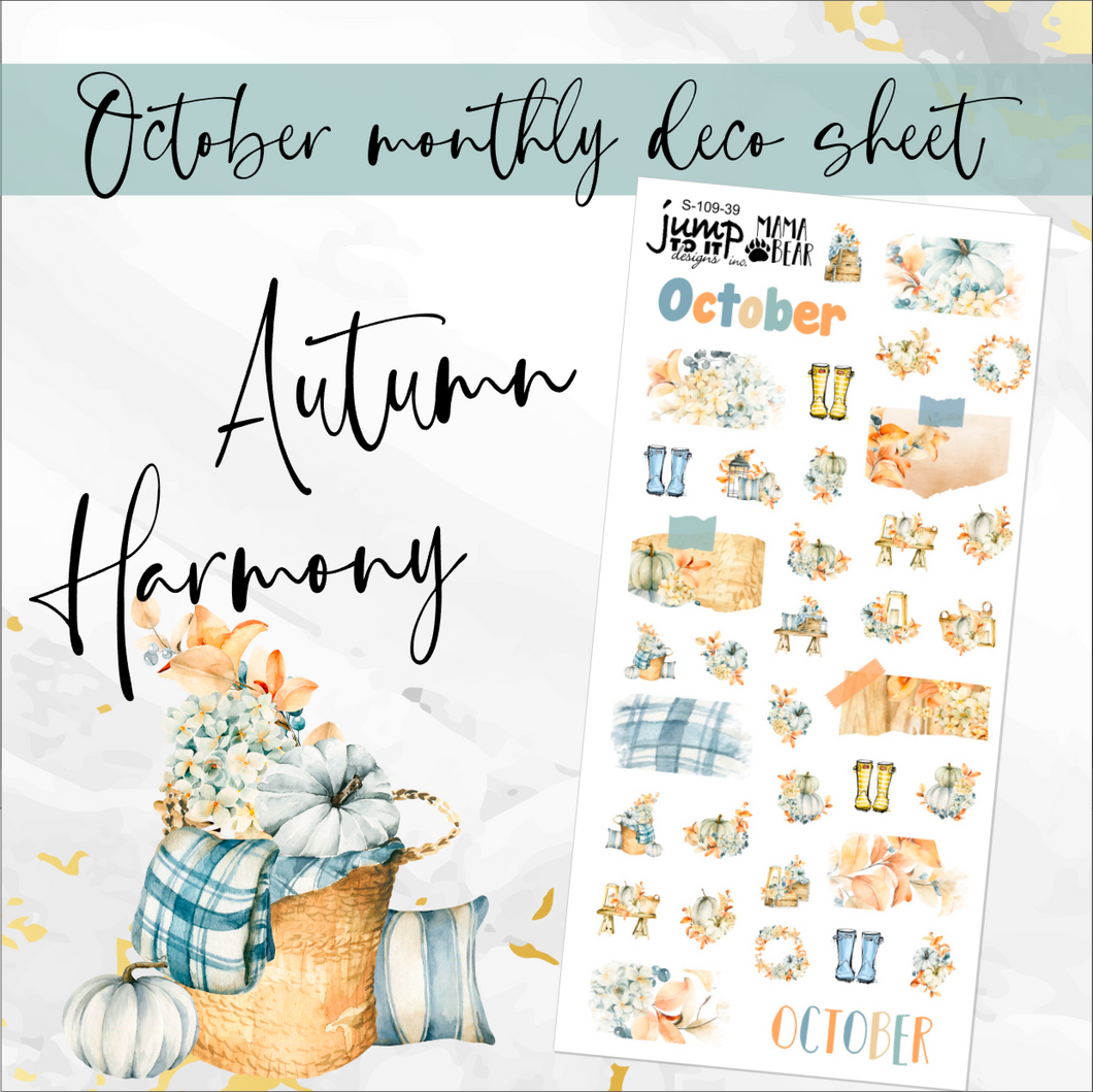 Autumn Harmony Deco sheet - planner stickers          (S-109-39)