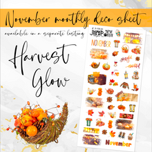 Load image into Gallery viewer, November Harvest Glow Deco sheet - planner stickers          (S-109-40)