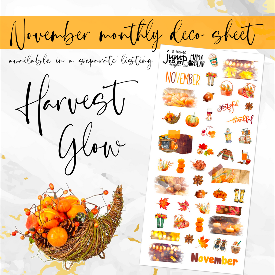 November Harvest Glow Deco sheet - planner stickers          (S-109-40)