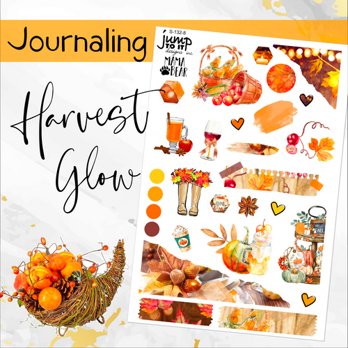 November Harvest Glow JOURNAL sheet - planner stickers          (S-132-8)