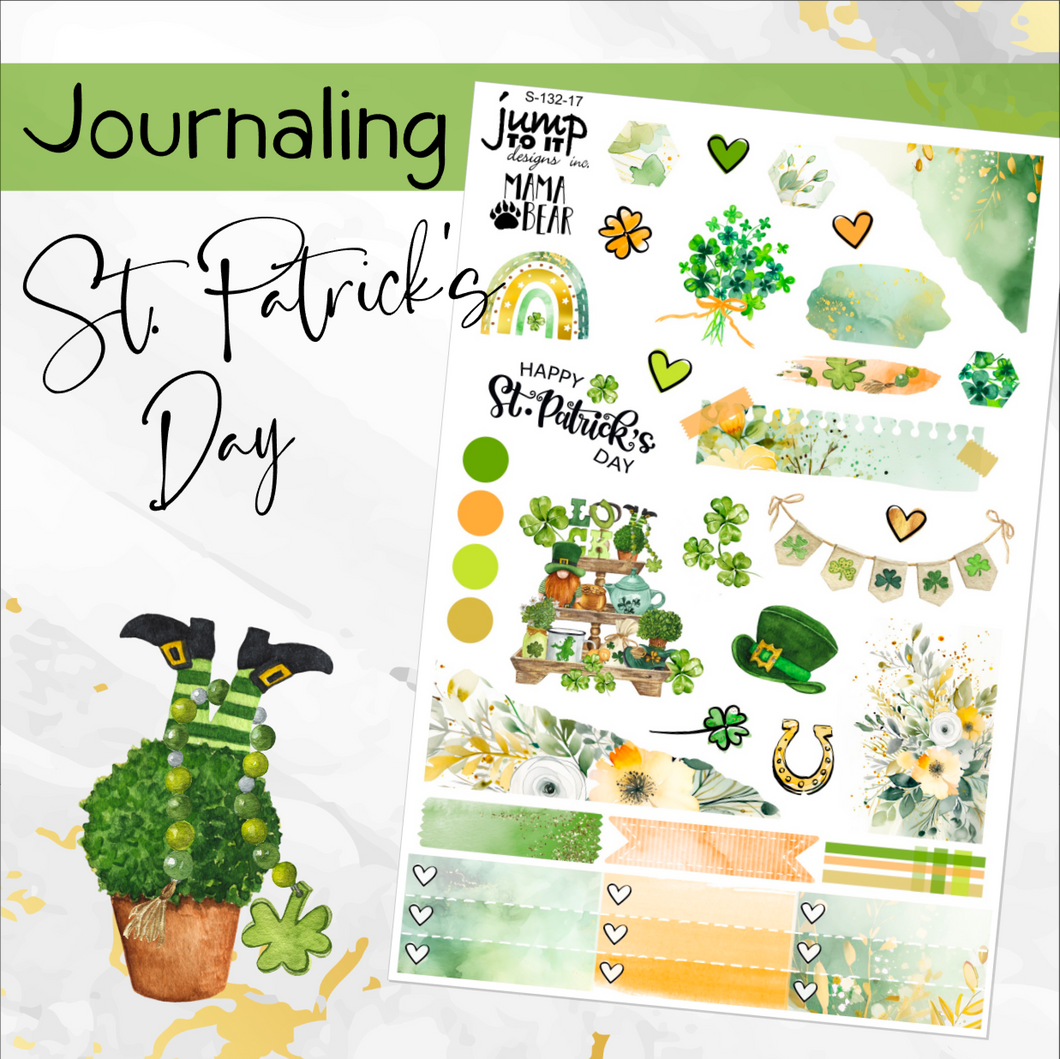 March St Patrick’s Day ’24 JOURNAL sheet - planner stickers          (S-132-17)