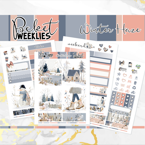 January Winter Haze - POCKET Mini Weekly Kit Planner stickers