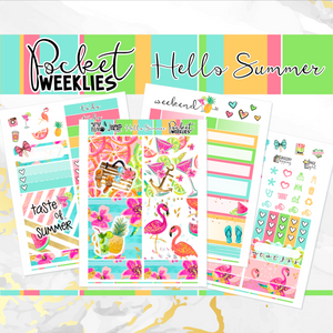 Hello Summer - POCKET Mini Weekly Kit Planner stickers
