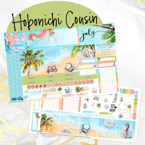 July Lazy Days monthly - Hobonichi Cousin A5 personal planner
