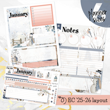 Load image into Gallery viewer, January Winter Haze Notes monthly sticker -Erin Condren Vertical Horizontal 7&quot;x9&quot;, Happy Planner Classic, Mini &amp; Big