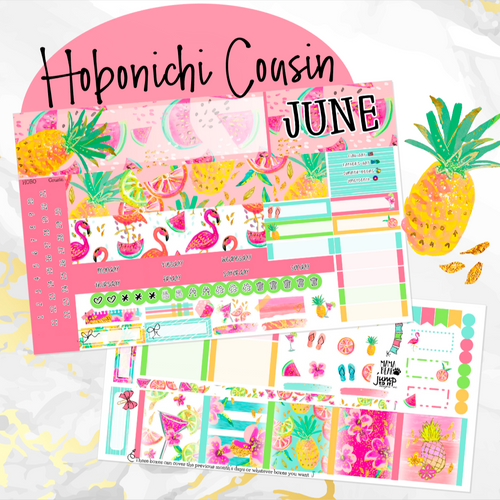 June Hello Summer monthly - Hobonichi Cousin A5 personal planner