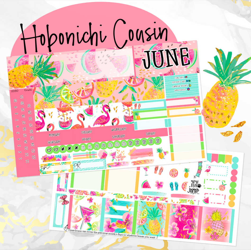 June Hello Summer monthly - Hobonichi Cousin A5 personal planner