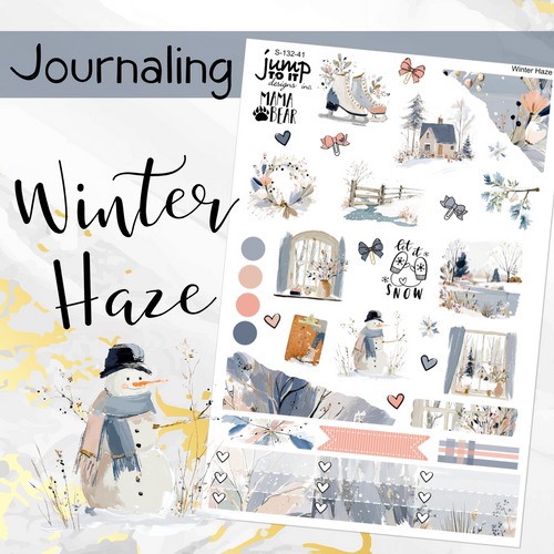January Winter Haze JOURNAL sheet - planner stickers          (S-132-41)