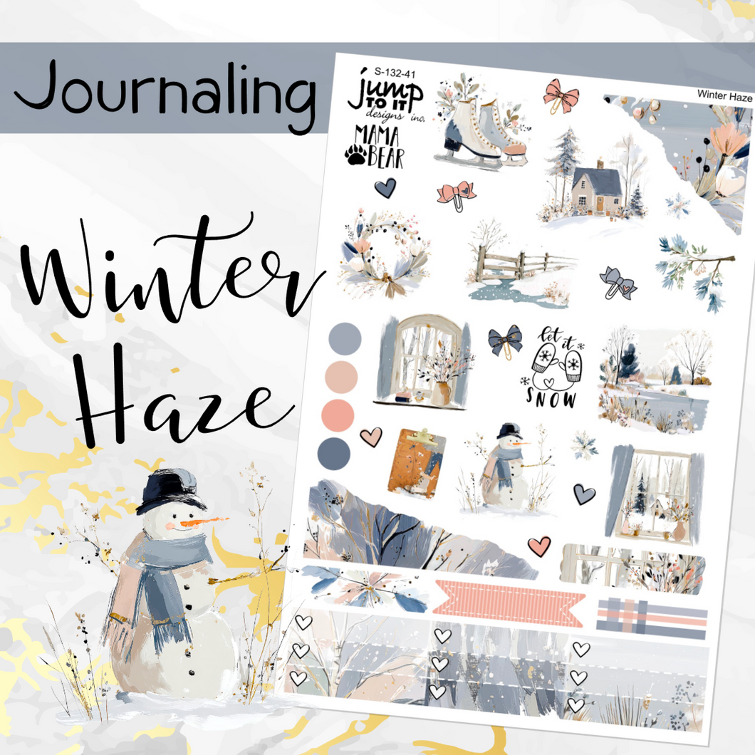 January Winter Haze JOURNAL sheet - planner stickers          (S-132-41)