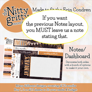 January New Year's Eve - The Nitty Gritty Monthly - Erin Condren Vertical Horizontal