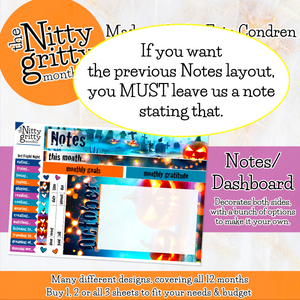 October Fright Night Halloween - The Nitty Gritty Monthly - Erin Condren Vertical Horizontal