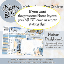 Load image into Gallery viewer, November Autumn Blues - The Nitty Gritty Monthly - Erin Condren Vertical Horizontal