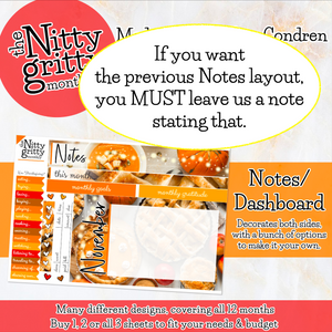 November Thanksgiving - The Nitty Gritty Monthly - Erin Condren Vertical Horizontal