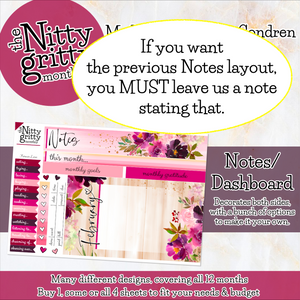 February Forever Love - The Nitty Gritty Monthly - Erin Condren Vertical Horizontal