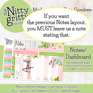 April Spring Whisper - The Nitty Gritty Monthly - Erin Condren Vertical Horizontal