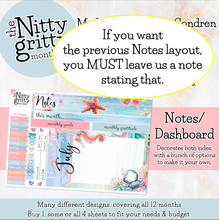 Load image into Gallery viewer, July Sea Treasures - The Nitty Gritty Monthly - Erin Condren Vertical Horizontal