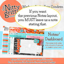Load image into Gallery viewer, August School Days - The Nitty Gritty Monthly - Erin Condren Vertical Horizontal