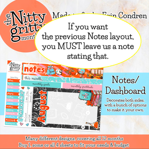 August School Days - The Nitty Gritty Monthly - Erin Condren Vertical Horizontal