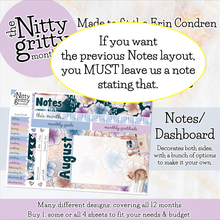 Load image into Gallery viewer, August School Hustle - The Nitty Gritty Monthly - Erin Condren Vertical Horizontal