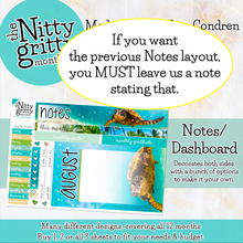 Load image into Gallery viewer, August Sea Turtles - The Nitty Gritty Monthly - Erin Condren Vertical Horizontal