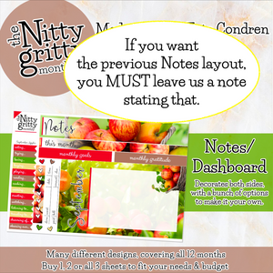 September Apples - The Nitty Gritty Monthly - Erin Condren Vertical Horizontal
