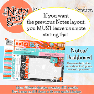 September School Days - The Nitty Gritty Monthly - Erin Condren Vertical Horizontal